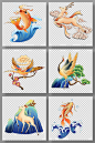 手绘中国国潮吉祥元素插画