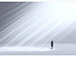 Tokujin Yoshioka, Twilight installation with artificial smoke and beams of light