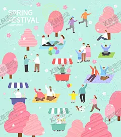 手绘水彩人物 【酷图网】手绘,水彩,卡通,人物,插画,郊游,游玩,聚会,游乐场,出游