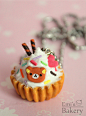 Deco cupcake rilakkuma necklace charm by EmisBakery