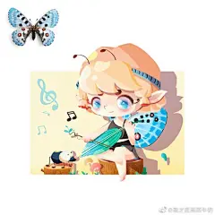 插画超话 蝴蝶拟人#儿童插画##插画##遇见艺术# ​​​​