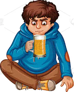 啤酒瓶,白色,矢量,含酒精饮料,喝醉的,男人,青春期,连帽运动外套,喝,坐