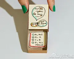 火柴盒虽小，但信息量很大。来自越南的商店shop3xu，致力于推动创意设计，他们把小火柴盒变成可爱的问候贺卡，在火柴盒里有一个惊喜。#叫我仙女##锦绣未央#