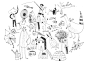 Coloring : Accumulations en noir et blanc.Black and white accumulations