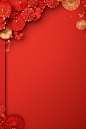 新年红色喜庆中国结底纹背景图
