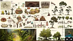 【场景参考】欧美风格游戏建筑-物件-规划设计设定素材参考