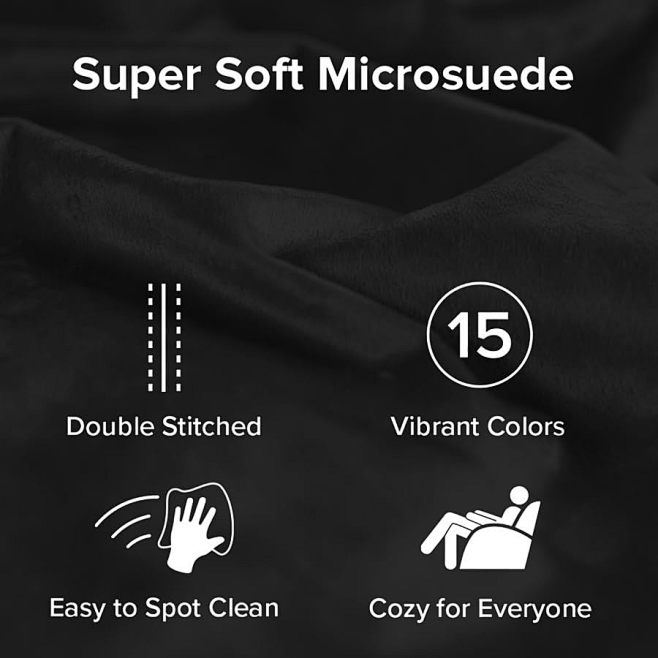 Sofa Sack Bean Bag Chair - 3-Foot Memory Foam Bean Bag, Microfiber Cover, Midnight Black