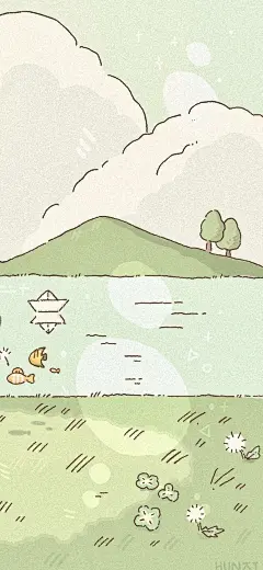 习惯了奔跑停下来就彷徨失措『绿色插画手机无水印壁纸』#小清新壁纸##聊天背景图#​​​