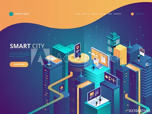 Smart city isometric...