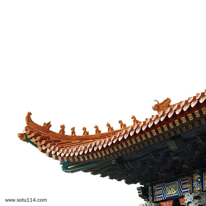 古代京城屋檐照片图片png免抠元素边框纹理背景装饰免扣图片