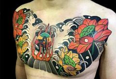 比利刺青TATTOO工作室采集到 花胸  胸下纹身素材