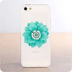 iphone5s手机壳苹果5C软壳硅胶4s保护壳简约文艺小清新手绘花朵女