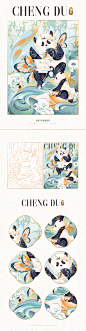 成都·熊猫盖碗茶｜城市地域特产插画品牌设计