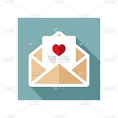 信封里的情人节贺卡图标
