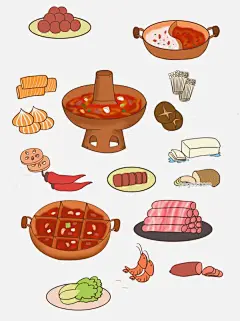 九宫格铜锅鸳鸯锅火锅合集图片大小1024x1369px 图片尺寸516.85 KB 来自PNG搜索网 pngss.com 免费免扣png素材下载！白菜#豆腐#合集#火锅#金针菇#九宫格#辣椒#美食#肉丸#手绘#素#铜锅#土豆#