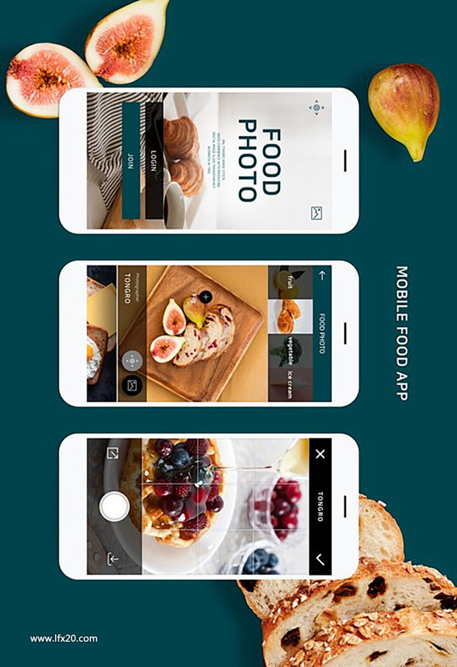 手机APP新鲜食物食材水果美食UI界面网...