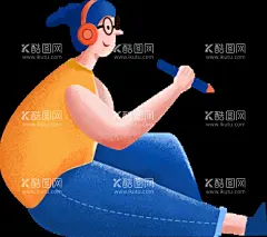 唱歌  - 源文件下载【酷图网】唱歌,卡通,Q版,动画,png,卡通设计,可爱,手绘人物,广告元素,扁平风,