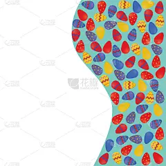 复活节彩蛋设计插图为封面，添加文字，矢量可伸缩