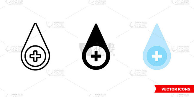 3种类型的消毒图标。孤立向量符号符号