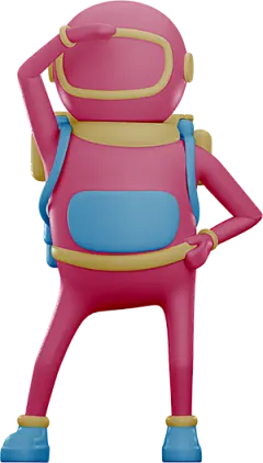 外太空宇航员宇宙活动卡通三维渲染人物形象 PNG免抠图Look