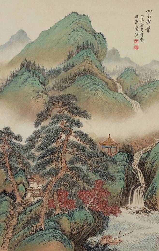 王军河工笔山水