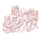 Illustrator cubots city vector