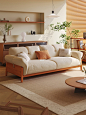 日式樱桃木沙发原木风北欧现代简约小户型客厅直排奶油风云朵沙发-淘宝网