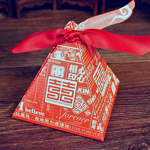 中式婚礼喜糖盒 特色包装纸盒创意古典结婚...