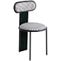 伊设计北欧轻奢咖啡椅子餐椅家用高级感千鸟格会议室美甲靠背椅子-淘宝网
