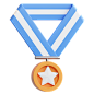 Star Medal 3D Illustration