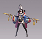 female lancer, T.H KANG : kemono girl with oriental costume