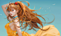 00042-1371614154-1girl, souryuu asuka langley, solo, yellow dress, dress, long hair, blue eyes, breasts, interface headset, looking at viewer, me