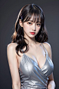 그레이 레자 드레스 원피스 입은 AI여자 만들기 그리기