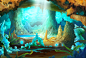 Stalactite cave background by Hofarts