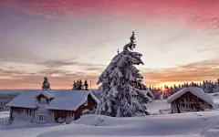General 1920x1200 snow landscape house