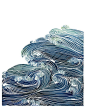 Handmade Watercolor Archival Art Print- Ocean Waves in Blue and Green: 