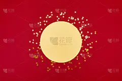 圣诞背景与圆形空间的问候文本