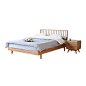 米粒饰家 实木床双人床1.5 白橡木家具 纯实木 卧室家具 儿童床简
￥1780