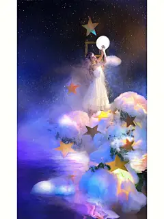 “坠入梵高的星月夜里。”治愈系壁纸