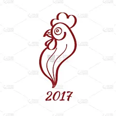 向量风格化红色公鸡。