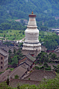 佛塔,寺庙,中国,白色,掸邦,五台山,chinese temple dog,山西省,垂直画幅,艺术