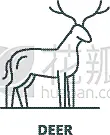 轮廓,概念,鹿,线图标,直的,野生动物,模板,哺乳纲,自然美,驯鹿