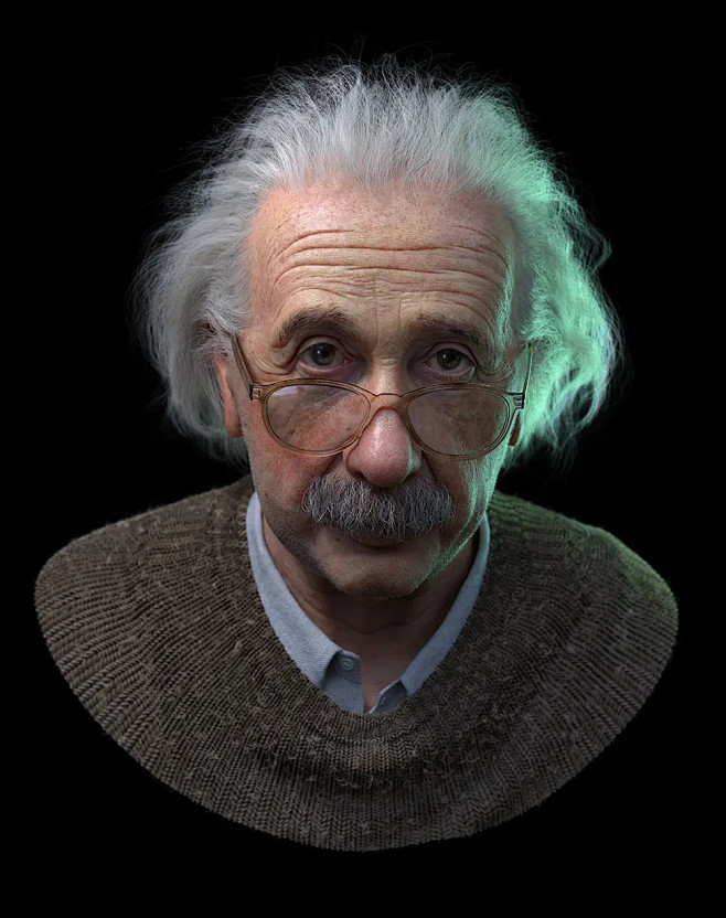 zbrush伟大的科学家爱因斯坦头像模型