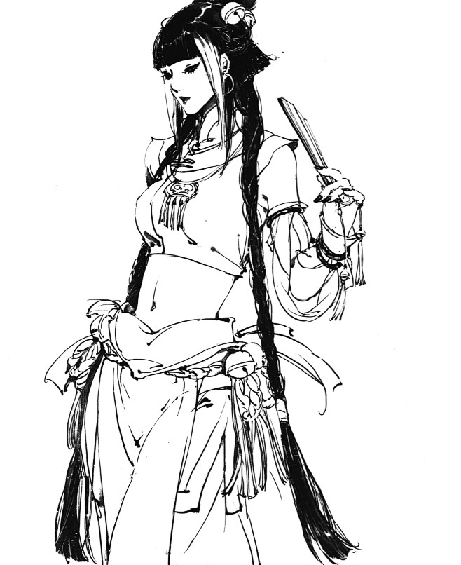 @图维画社  |  《伊吹五月》古风线稿...