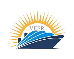 邮轮，后面有日出插画图片素材