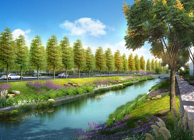 河道景观设计案例效果图-7
