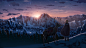 Anime 1920x1080 anime anime girls deer snow winter mountains sunset