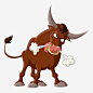 牛免抠素材_新图网 https://ixintu.com 动物 动物插画 卡通动物 牛 生气的牛 矢量动物