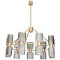 Late 20th Century Grey Murano Glass Eighteen-Light Chandelier | From a unique collection of antique and modern chandeliers and pendants at https://www.1stdibs.com/furniture/lighting/chandeliers-pendant-lights/