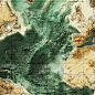 世界-深海地形1922年-立体渲染复古怀旧艺术地图装饰画挂画-淘宝网